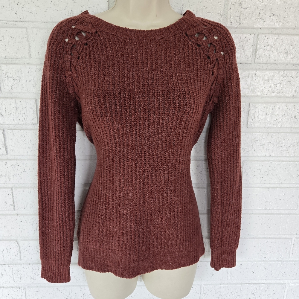 1188 Pink Rose brand sweater. Pink Rose Women's Sweater - Brick Red
